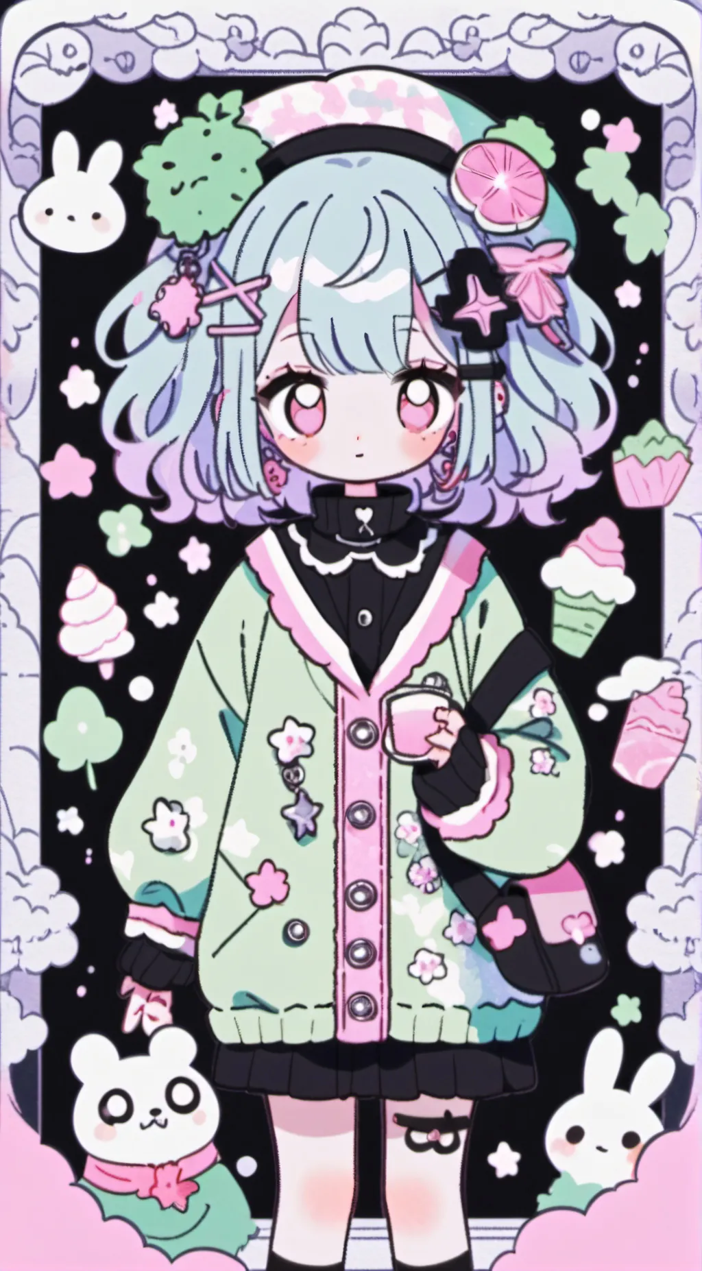 ai character: cupcake  background