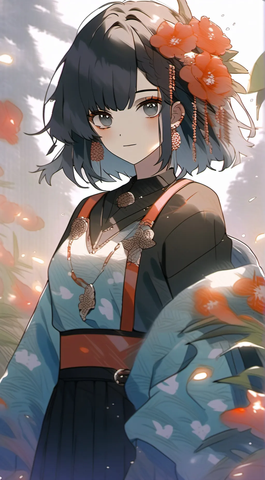 ai character: flower background
