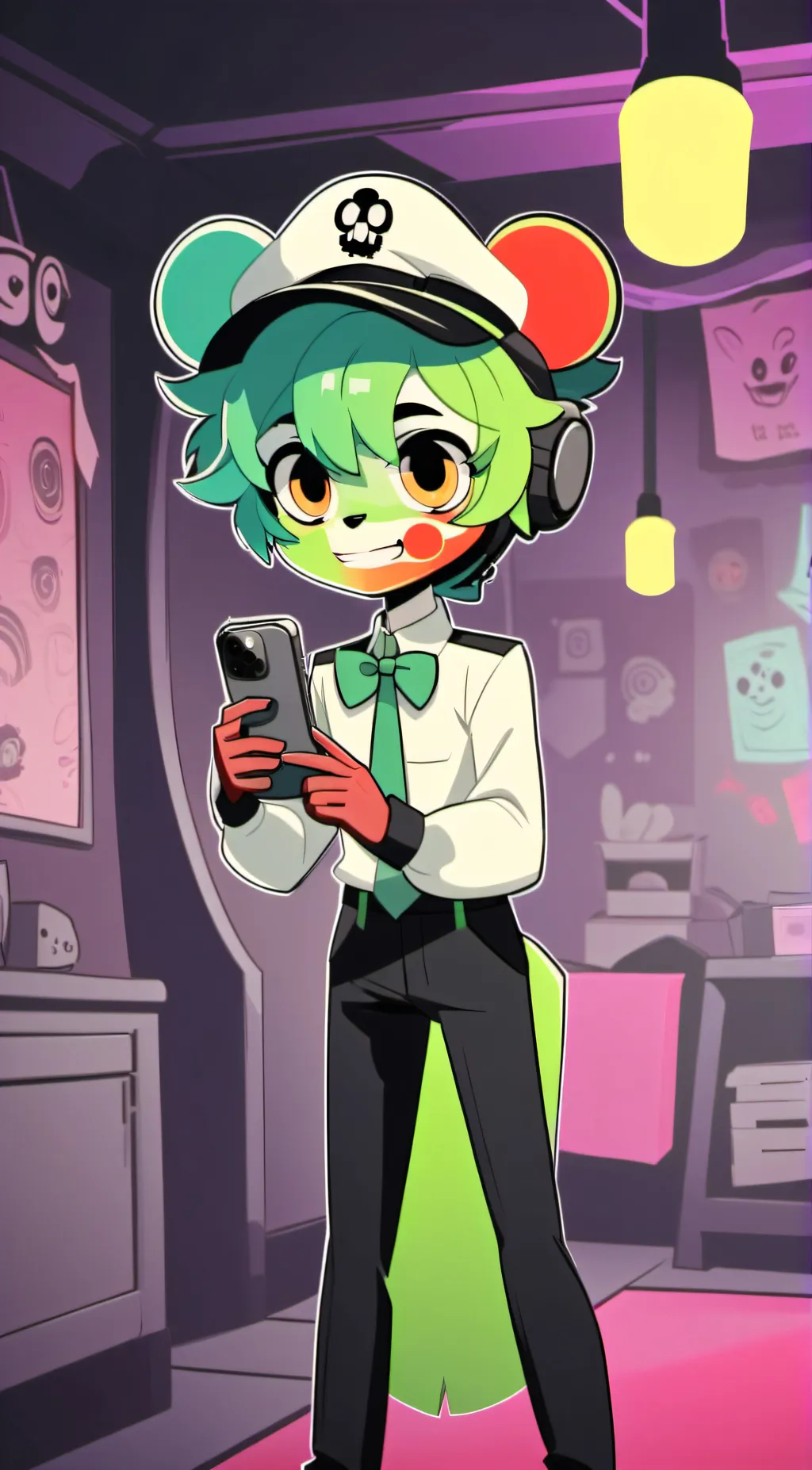 ai character: phone guy FNAF 5 background