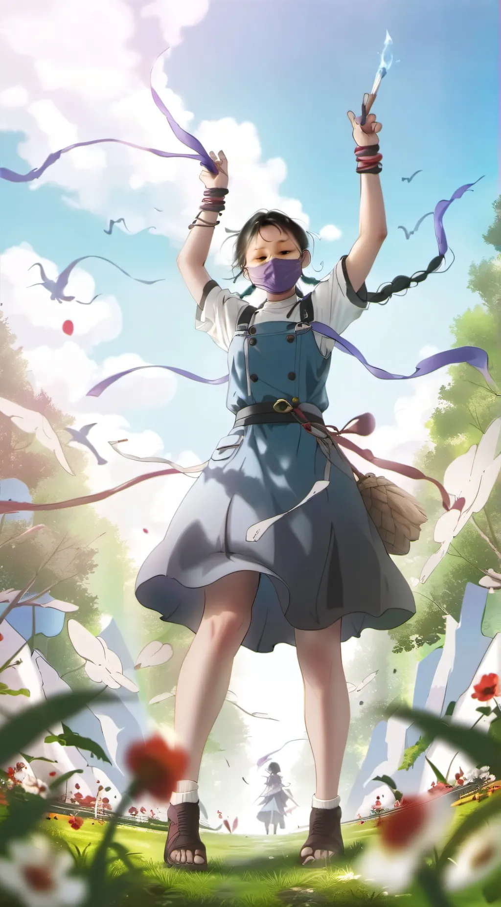 ai character: giant girl background