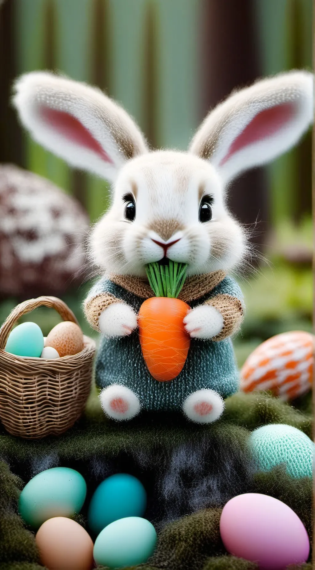 ai character: HAPPY EASTER!!!!!! background