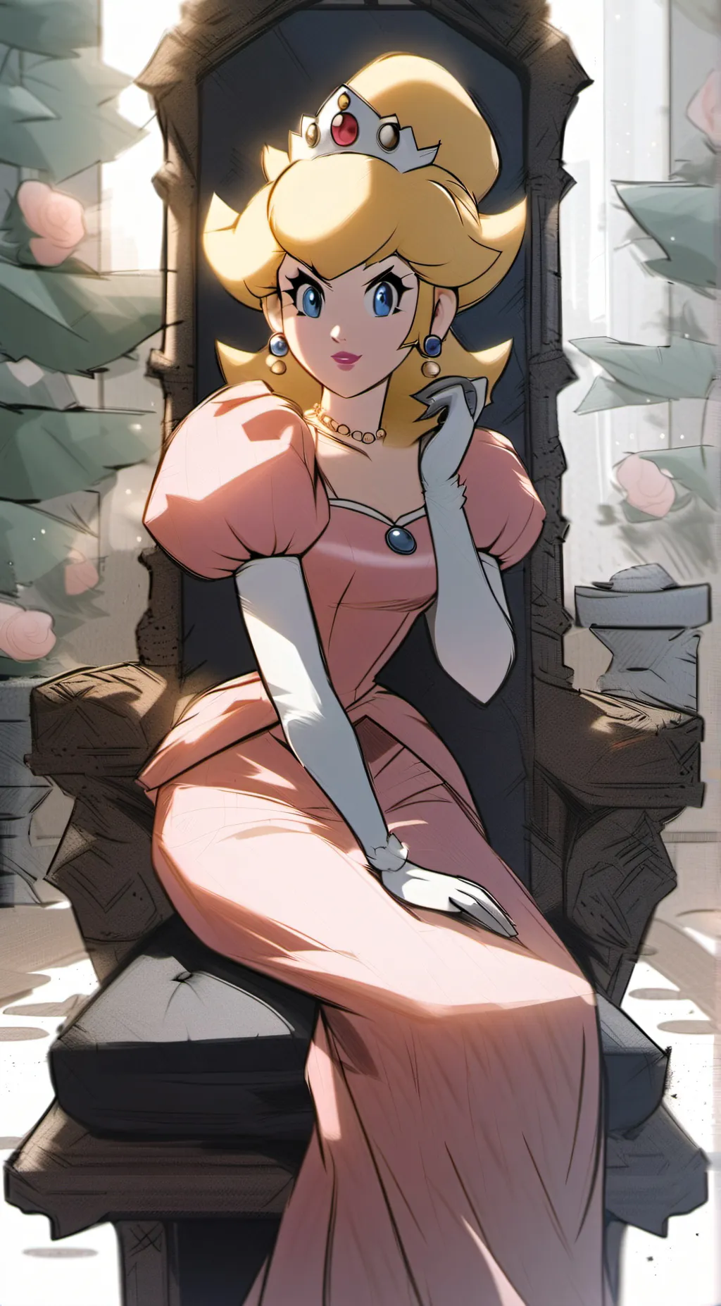 ai character: PEACH X KIDDO  background