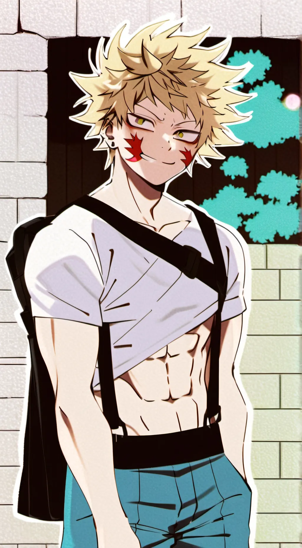 ai character: Bakugo x Michael background
