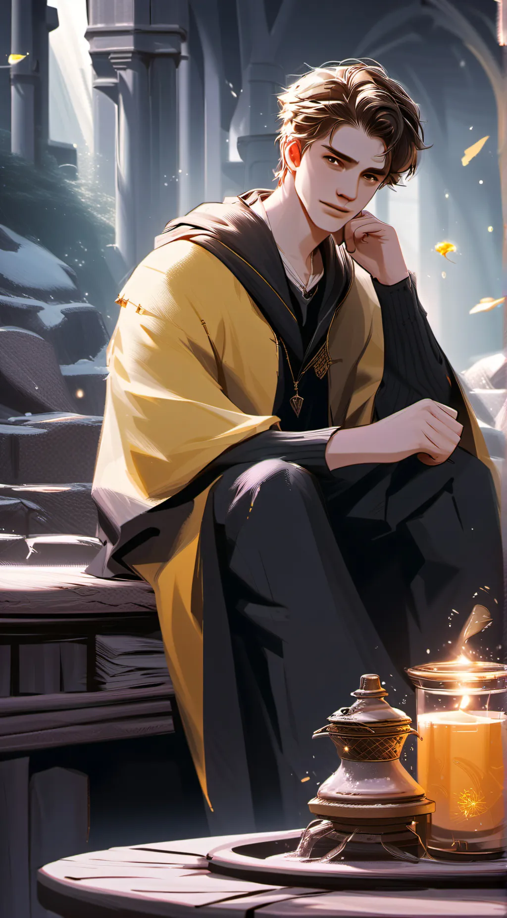 ai character: Cedric Diggory 💛 background