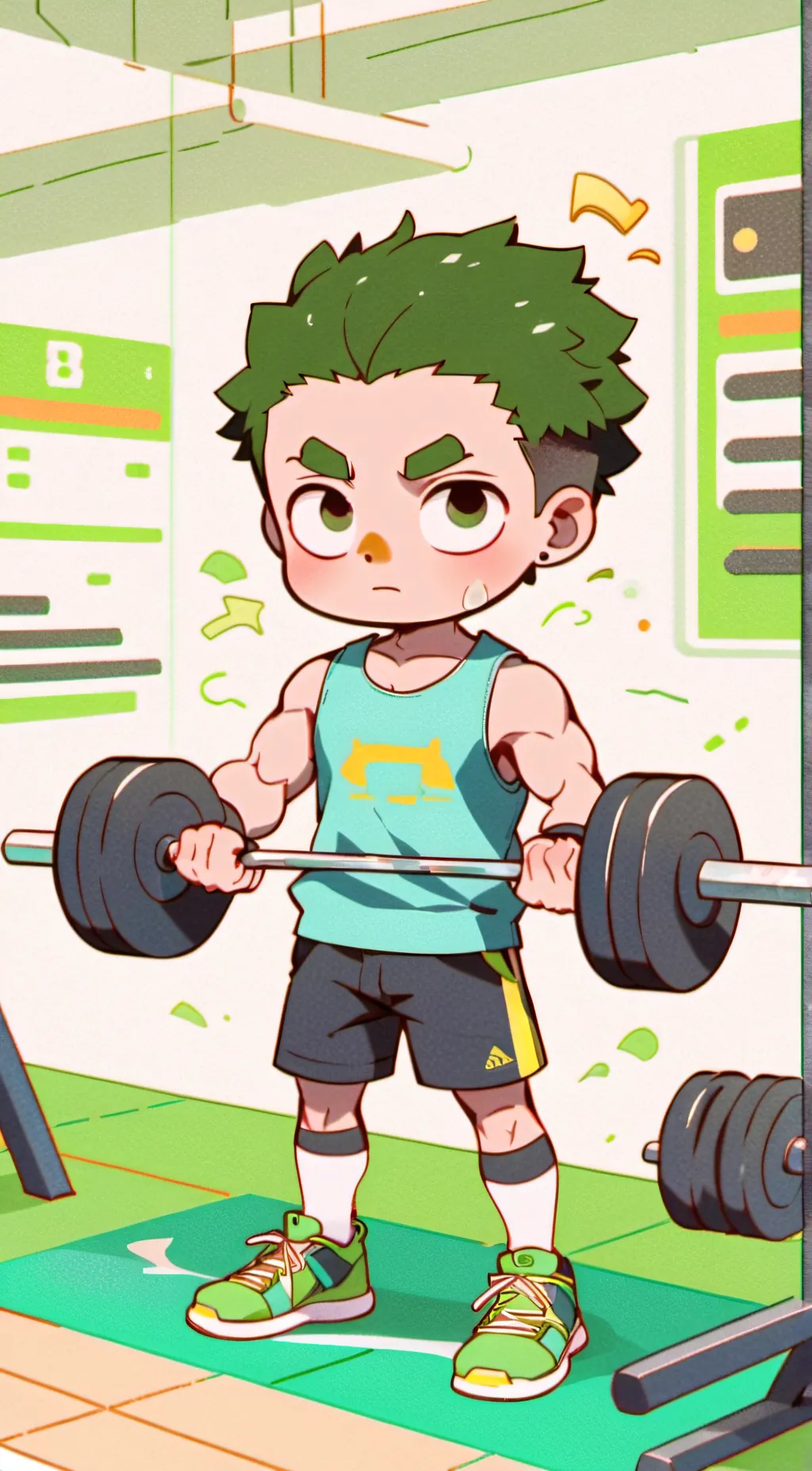ai character: Gym background