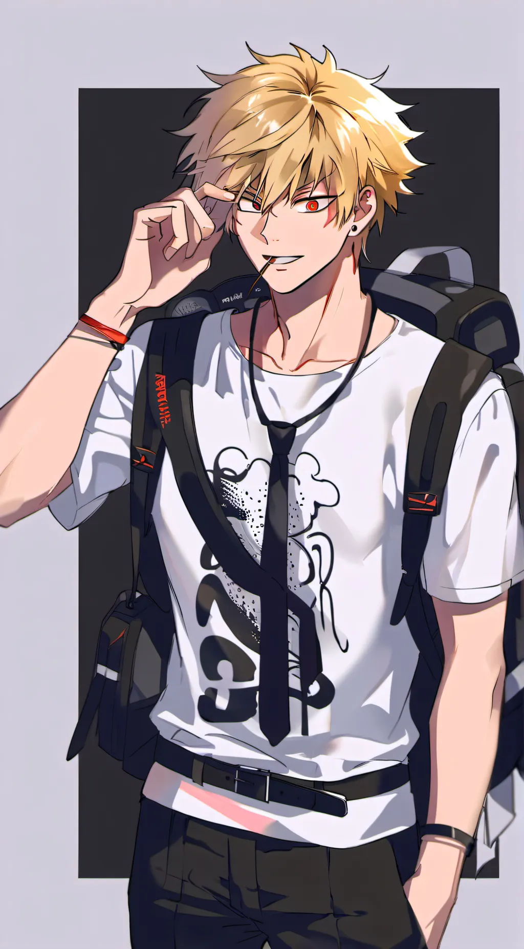 ai character: katsuki Bakugou background