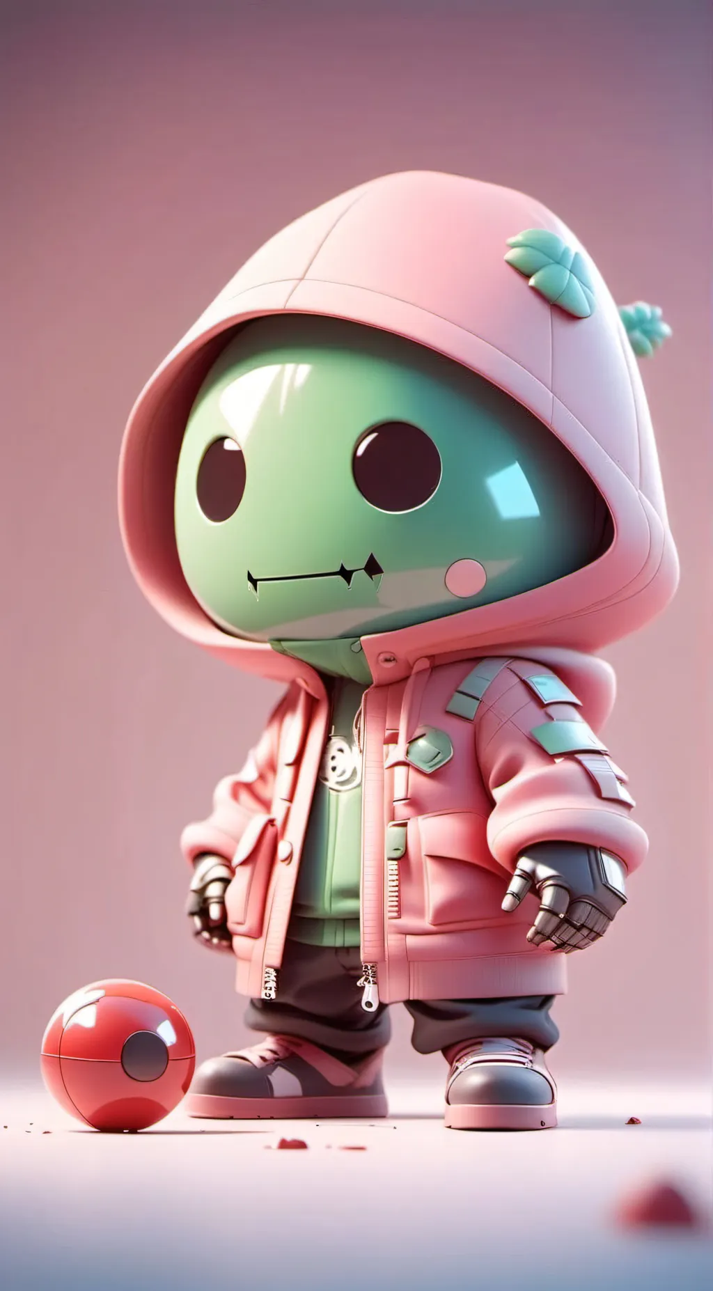 ai character: geometry dash face background