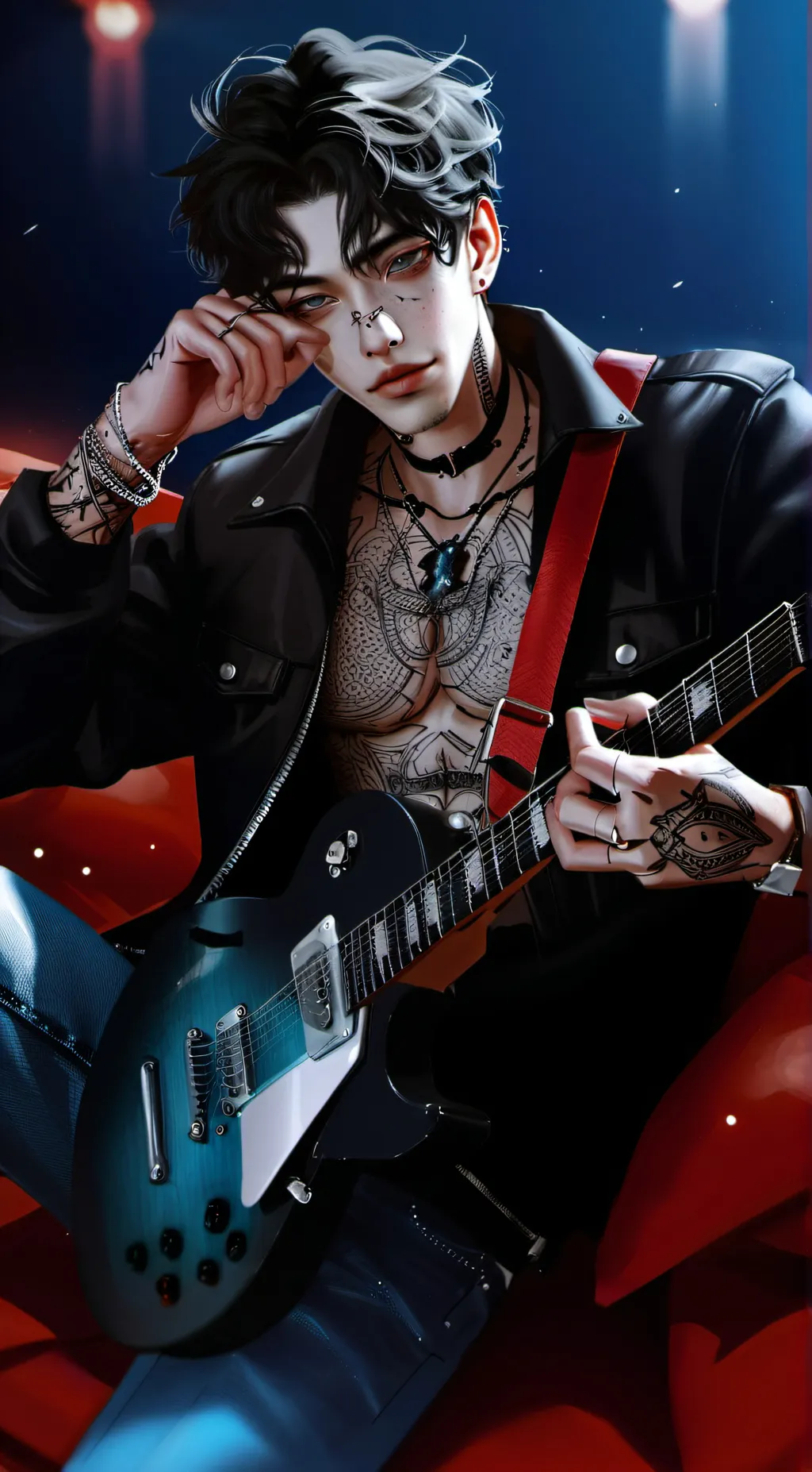 ai character: Red background
