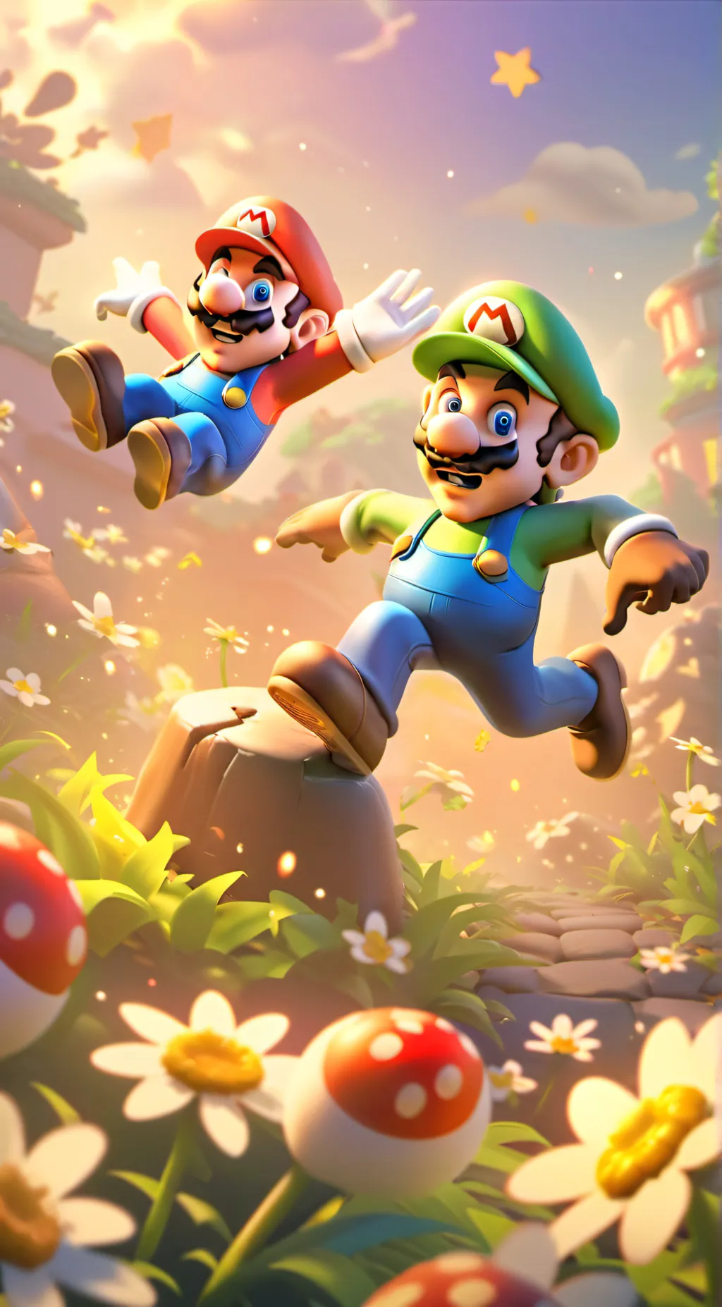 ai character: Mario X Luigi background