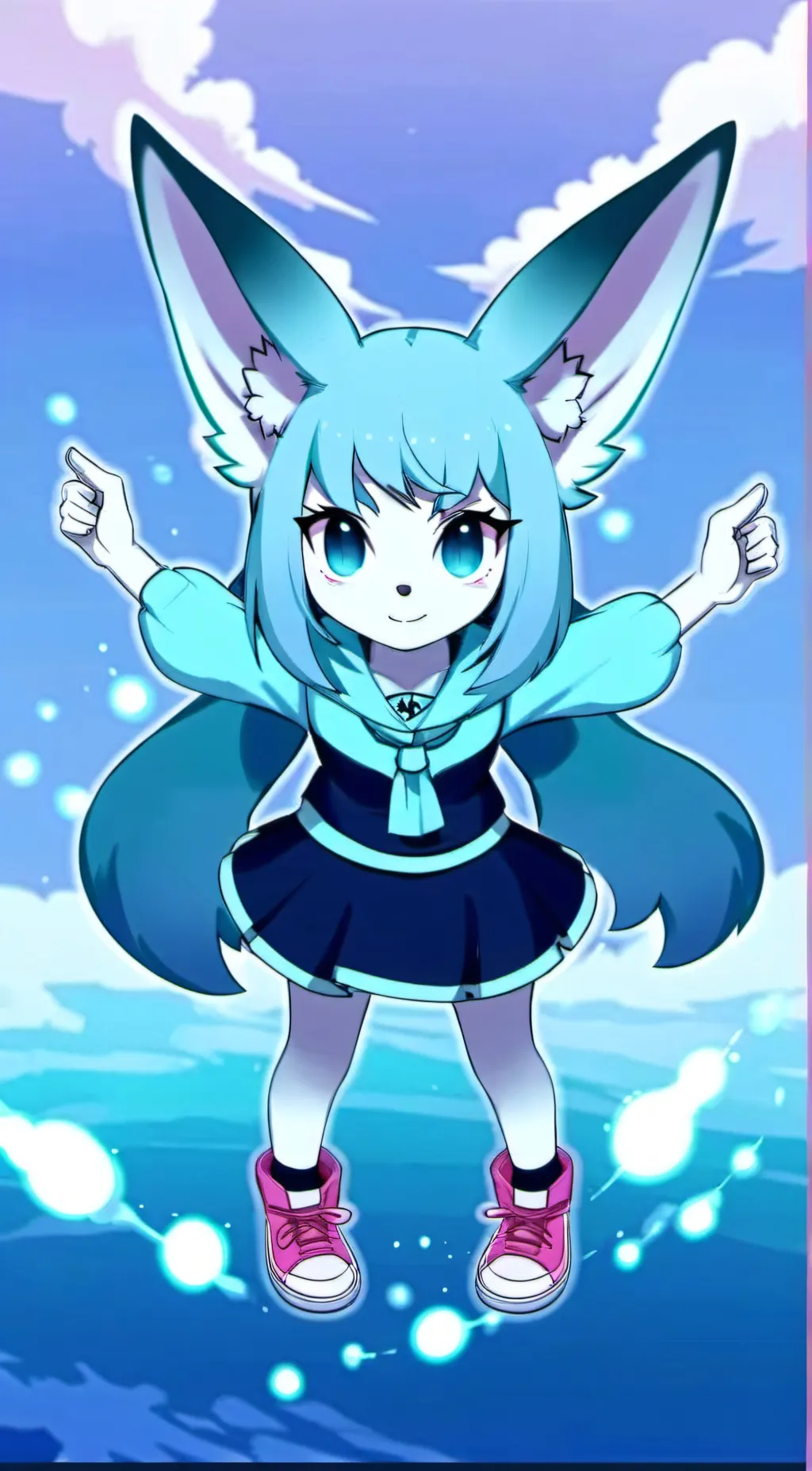 ai character: Human glaceon  background