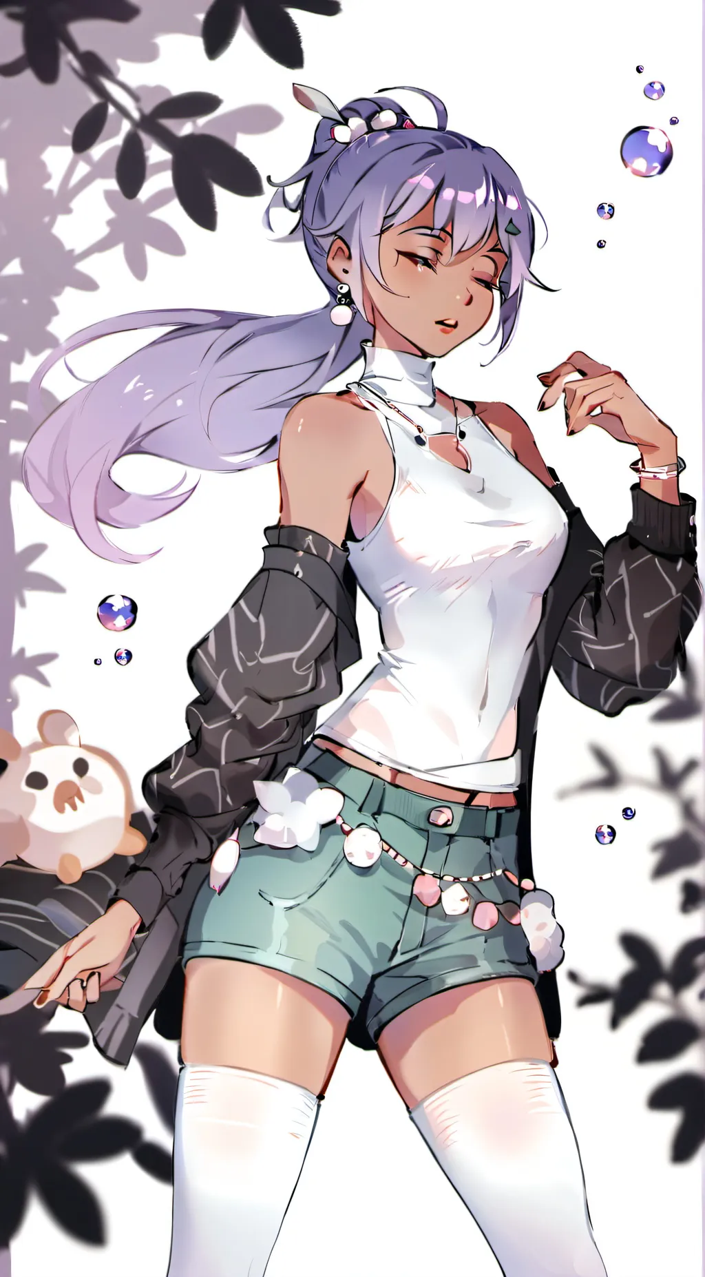 ai character: Violet background
