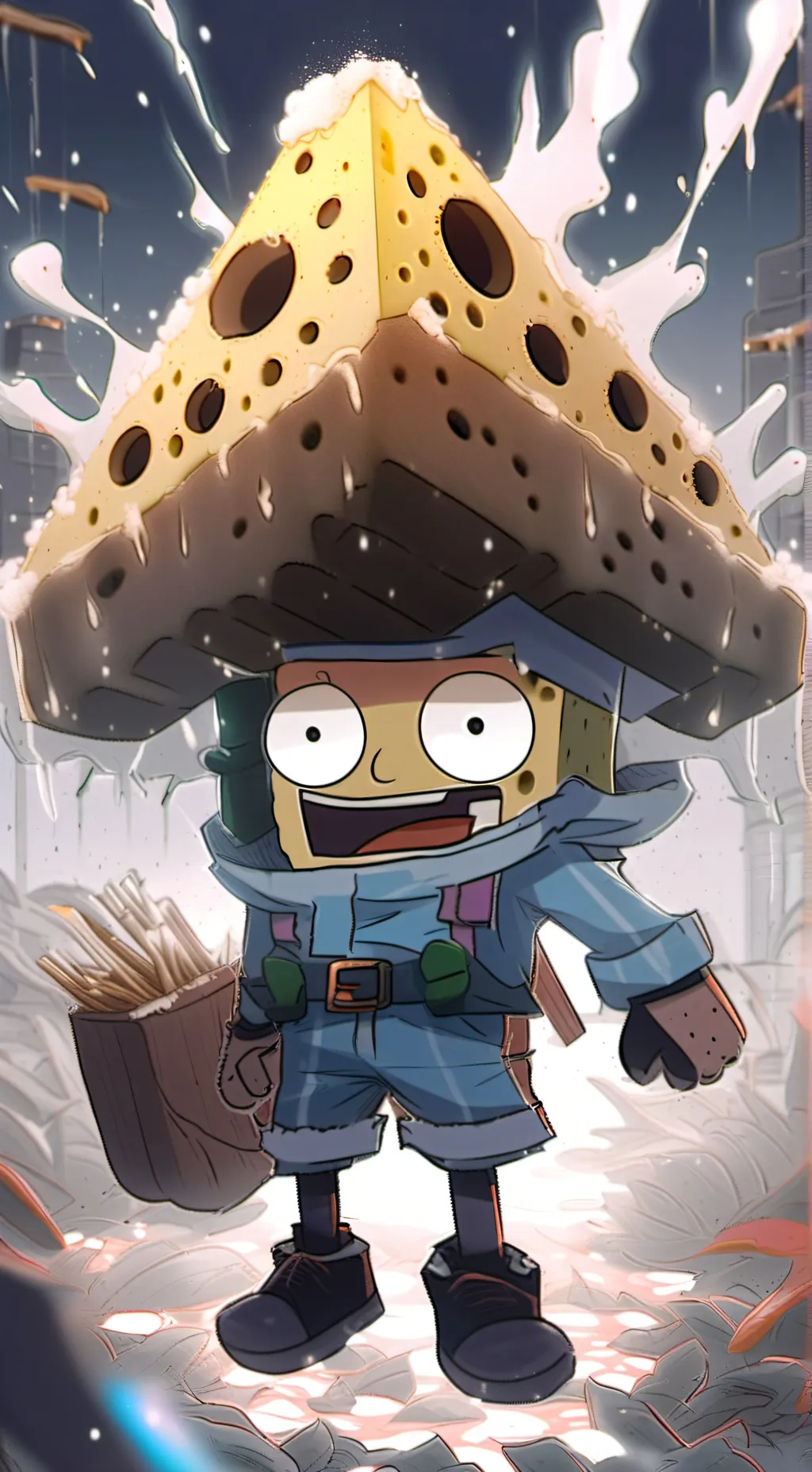 ai character: SpongeBob  background