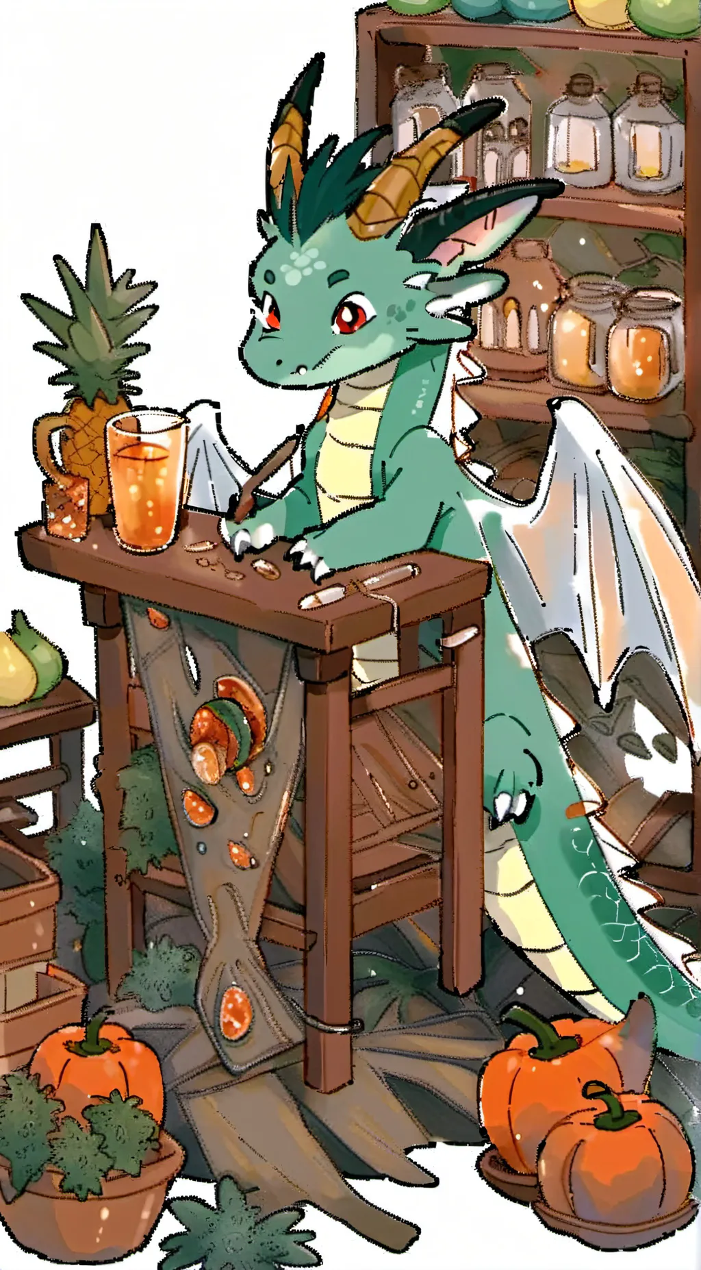 ai character: baby dragon background
