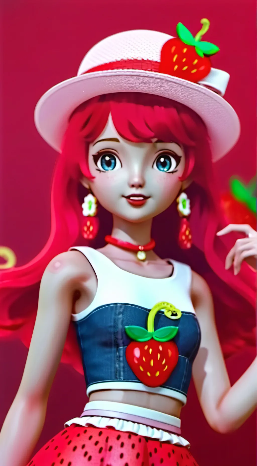 ai character: Strawberry background