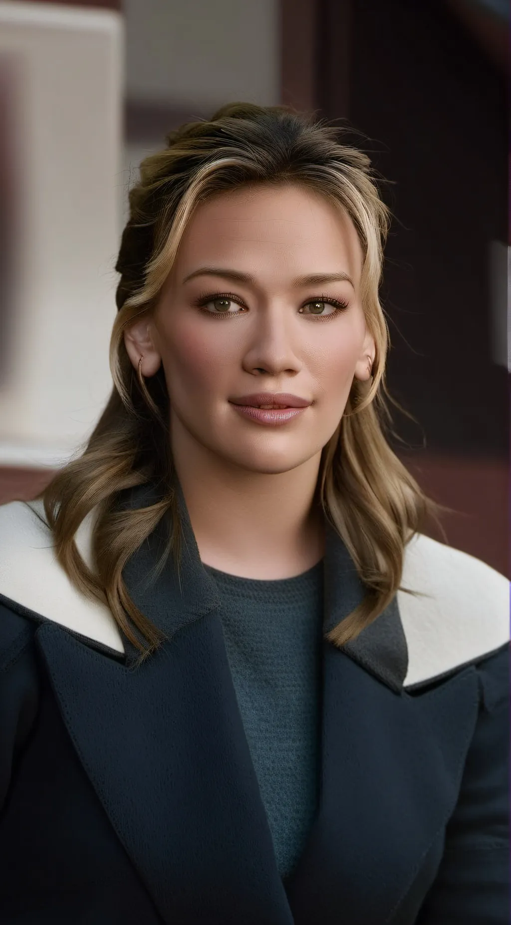 ai character: Hilary duff  background
