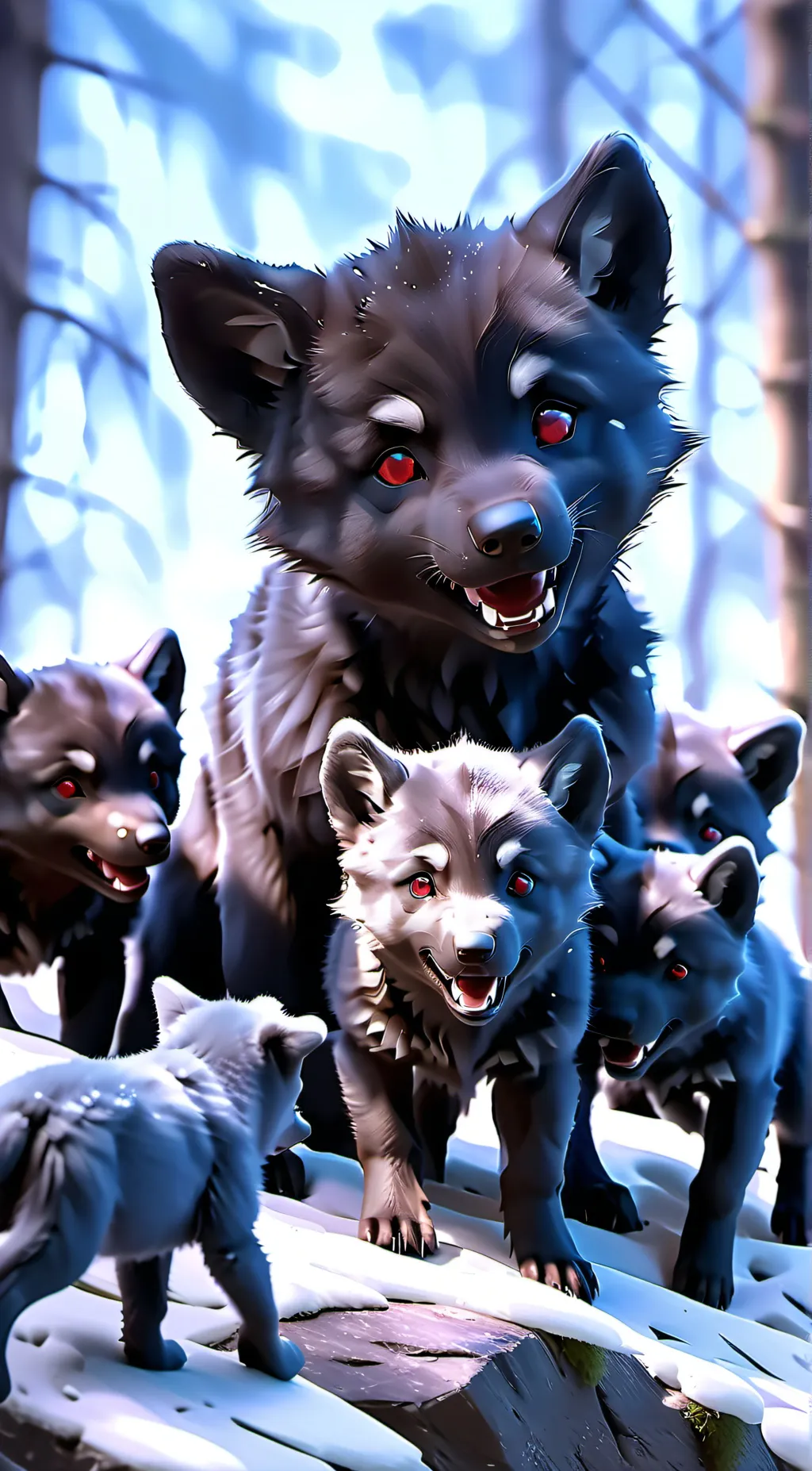 ai character: the lost wolf pup background