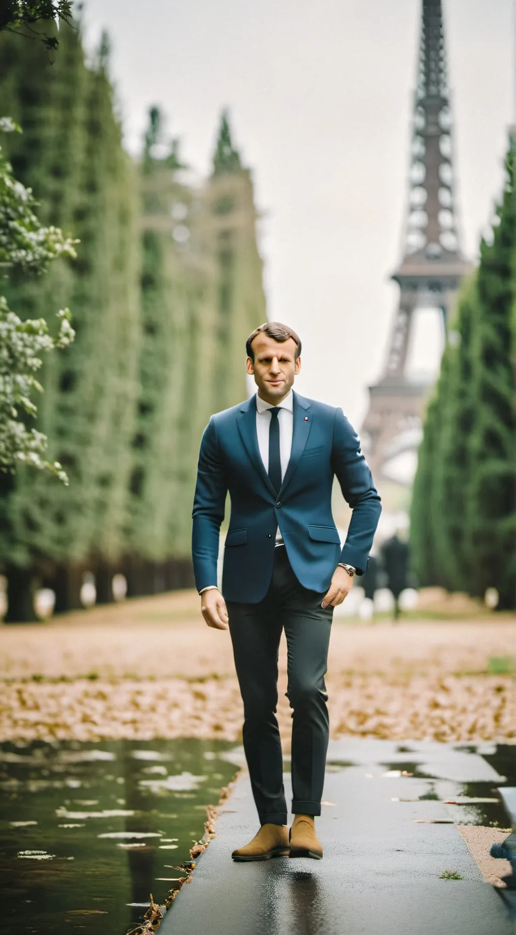 ai character: Emmanuel macron background