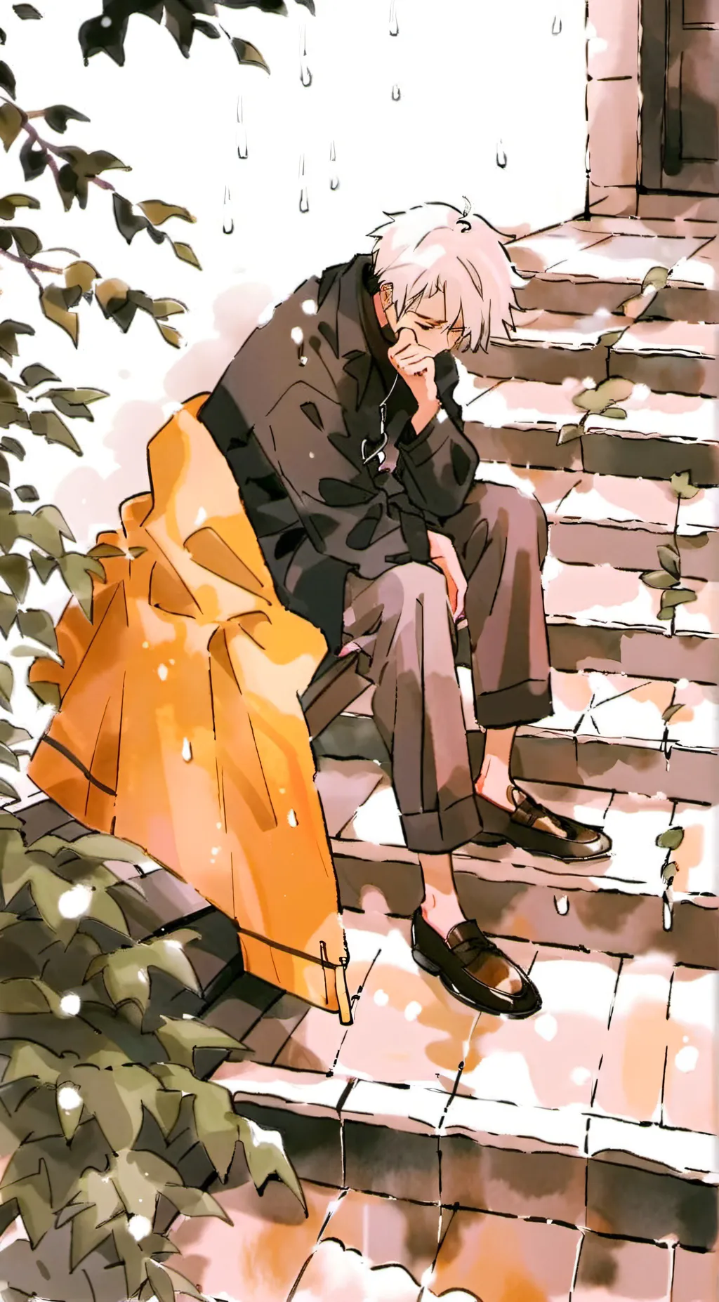 ai character: Sad Satoru  background