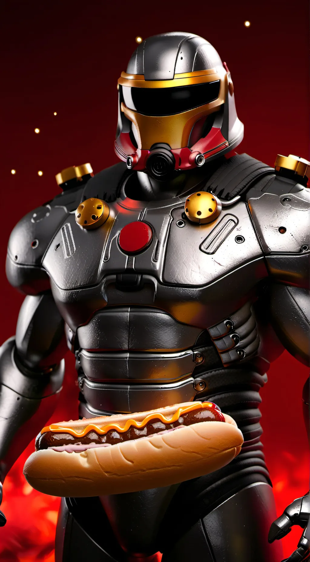 ai character: The hotdog knight background