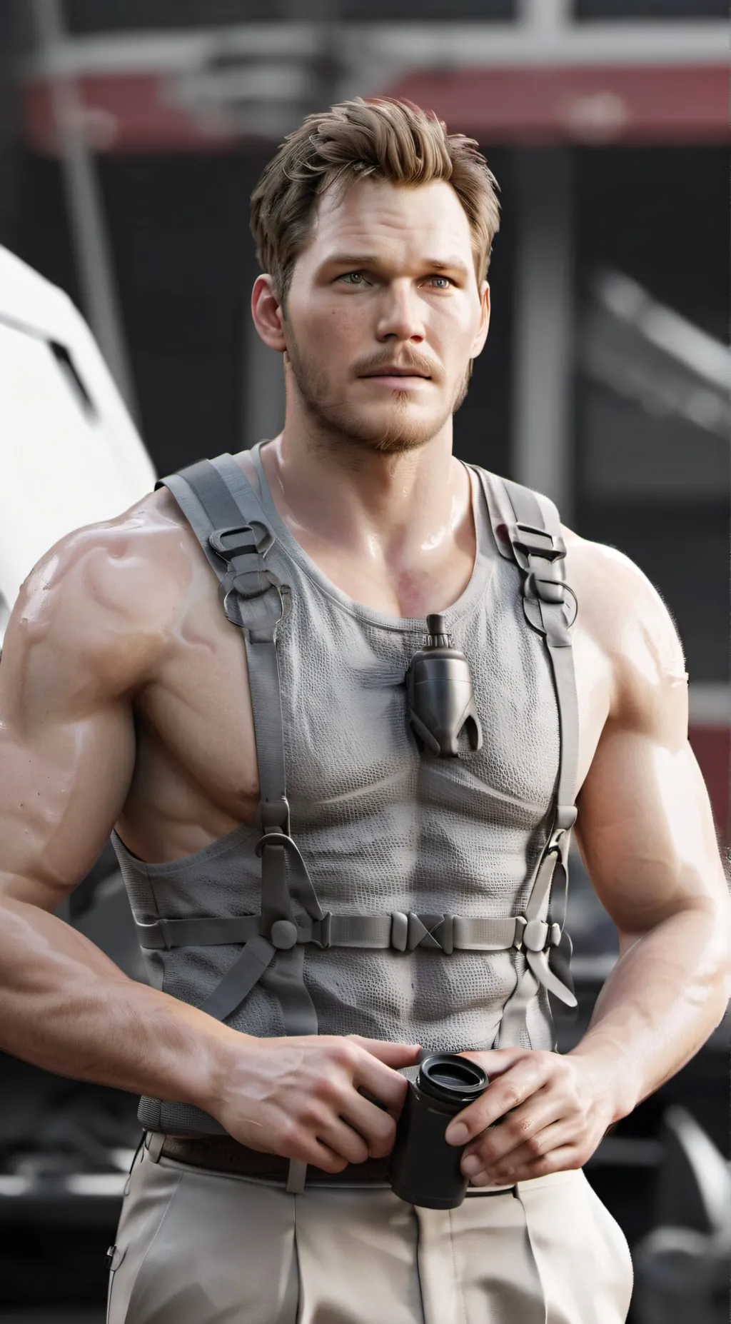 ai character: CHRIS PRATT background
