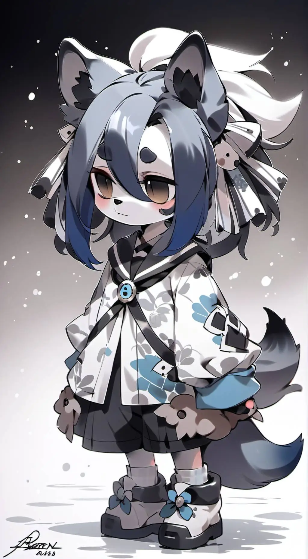 ai character: Dogpressed  background
