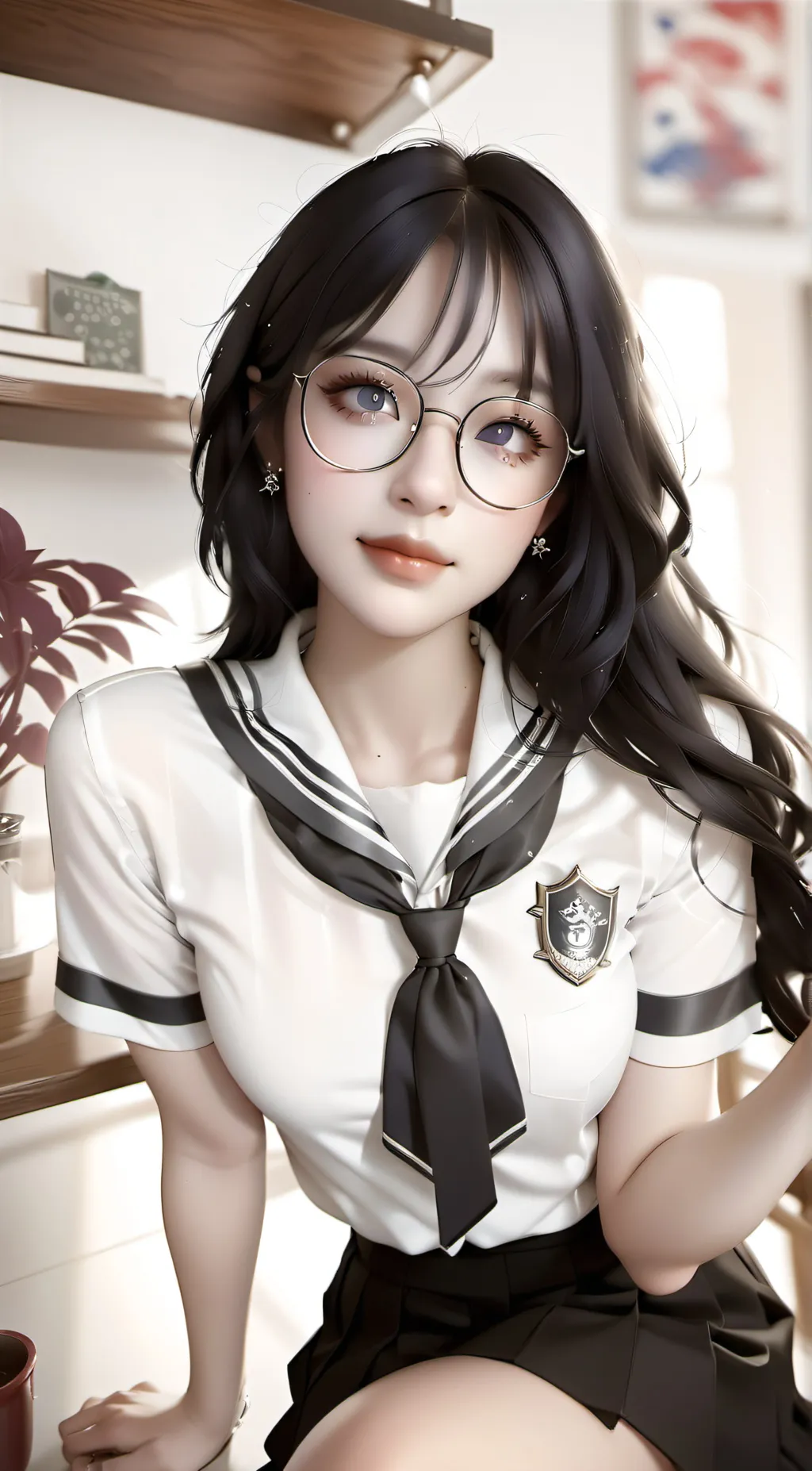 ai character: Amber. background