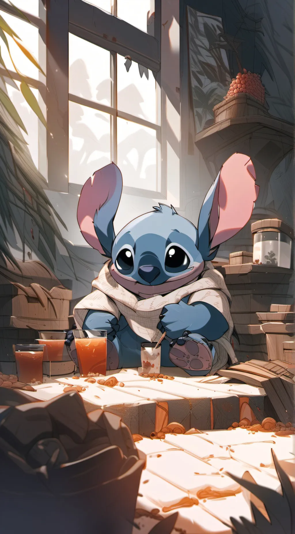 ai character: Stitch background