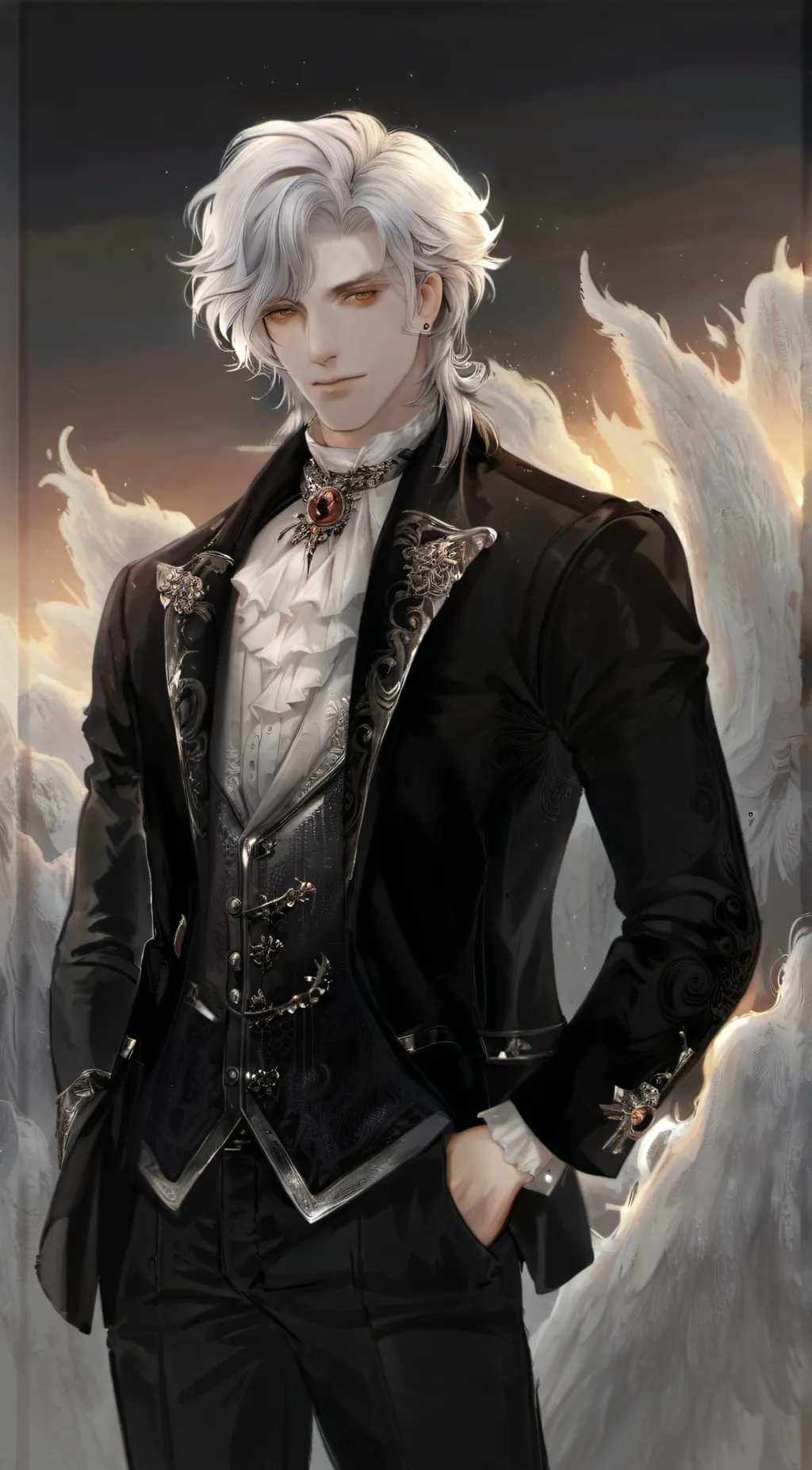 ai character: blackness background