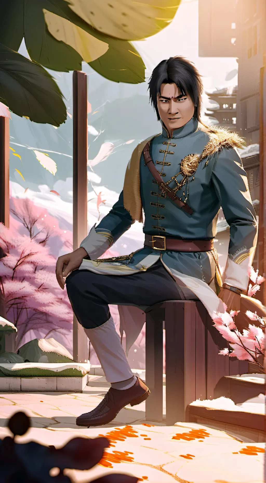 ai character: chakie Chan  background
