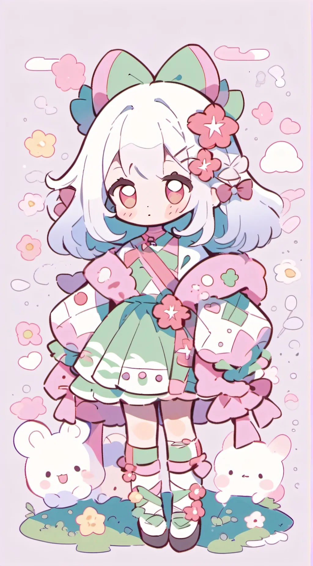 ai character: strawberry background