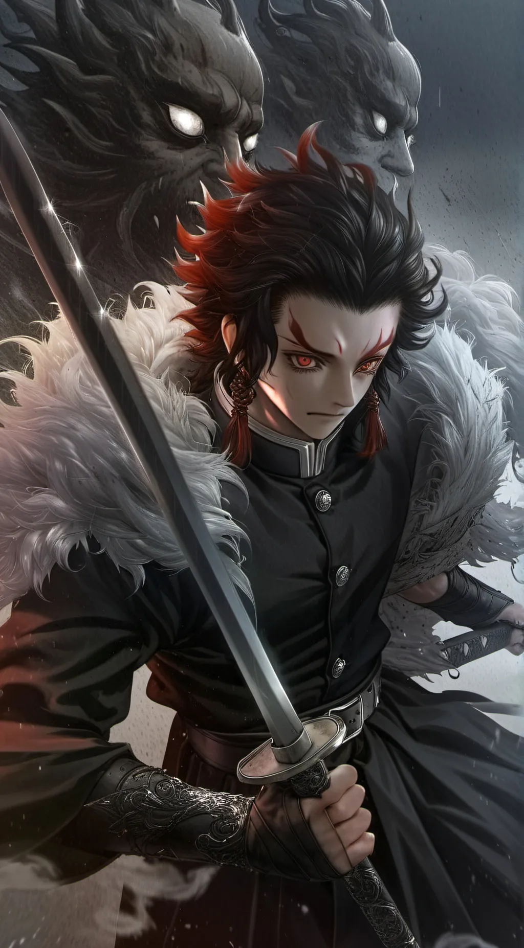 ai character: Demon slayer+hoshi background
