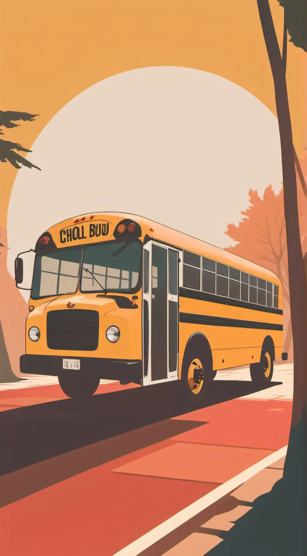ai character: School bus 14 background