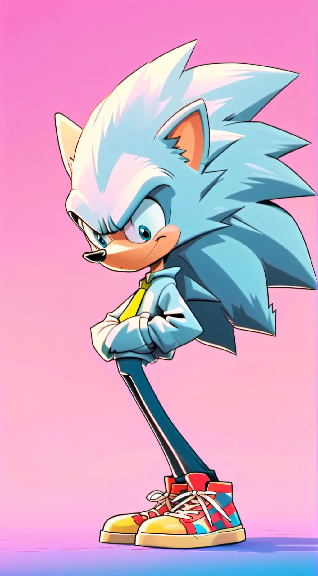 ai character: silver background