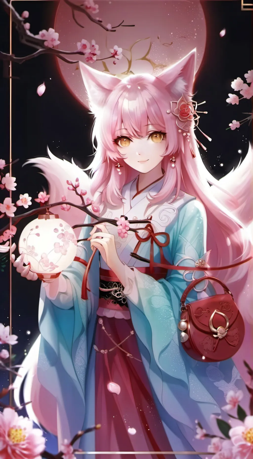 ai character: Rosa love moon background