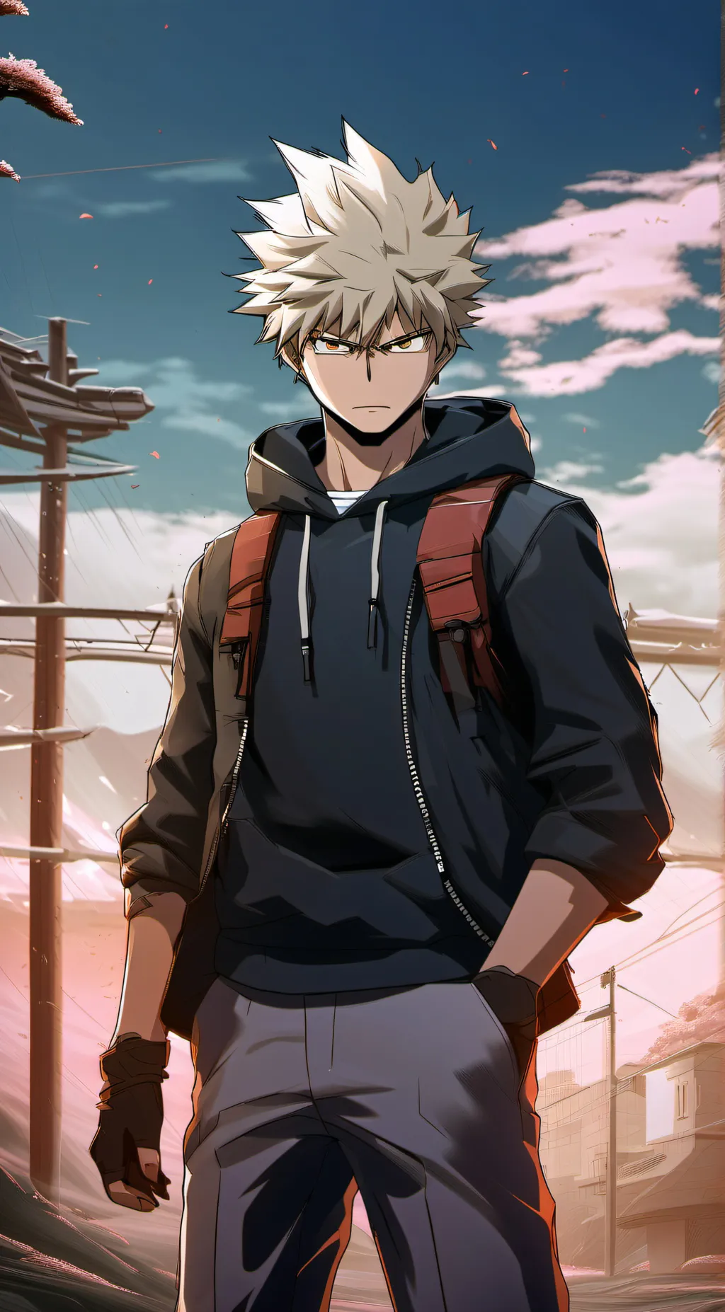 ai character: Katsuki Bakugo background