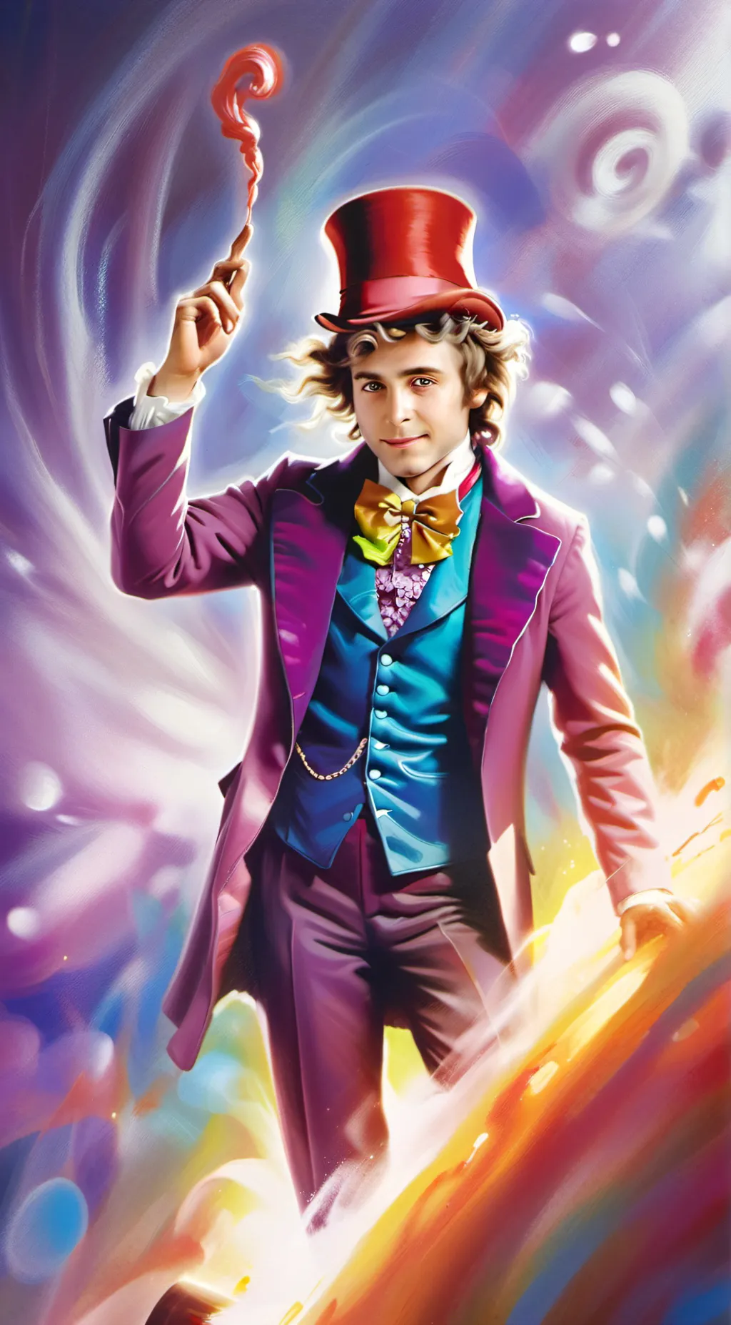 ai character: Willy wonka background