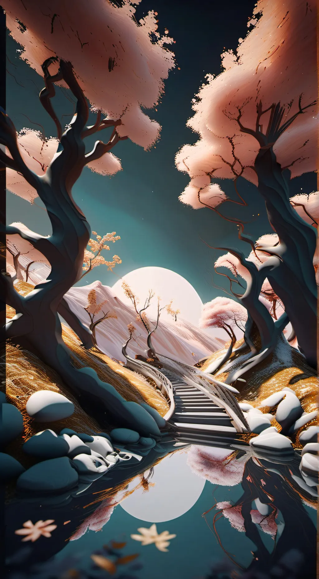 ai character: pond background