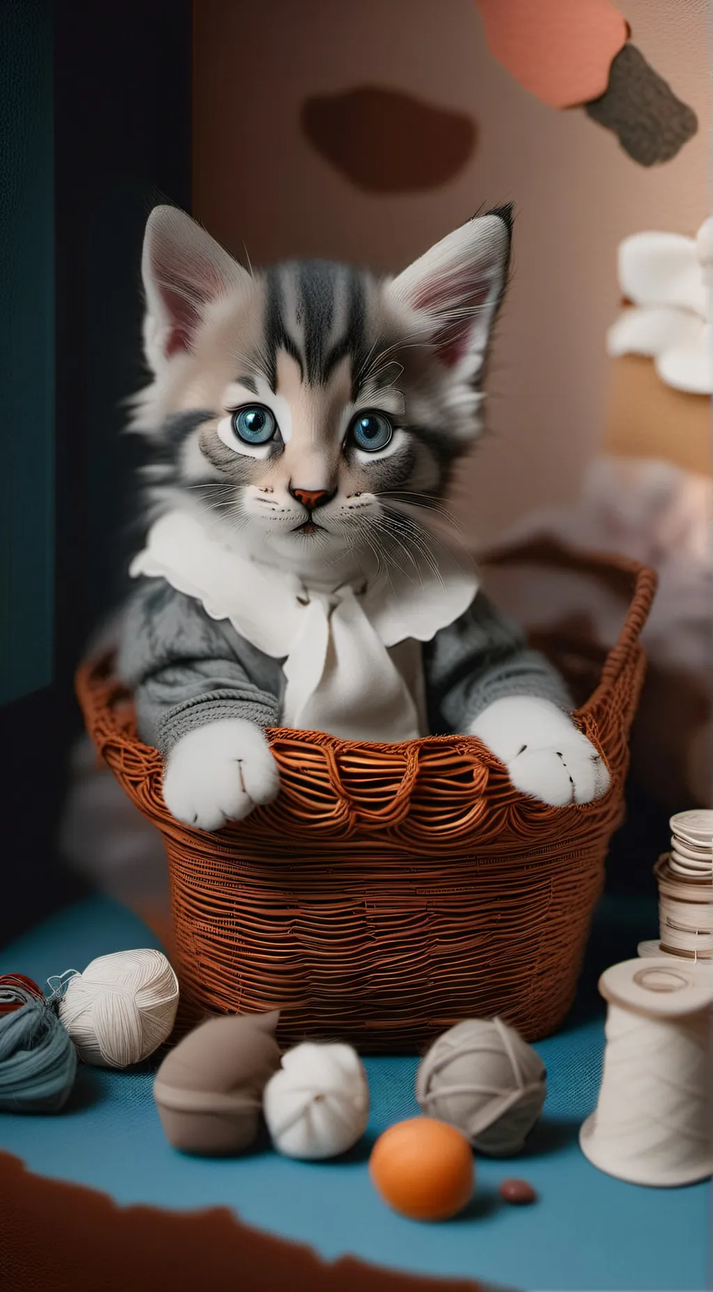 ai character: Lola diaper kitten background