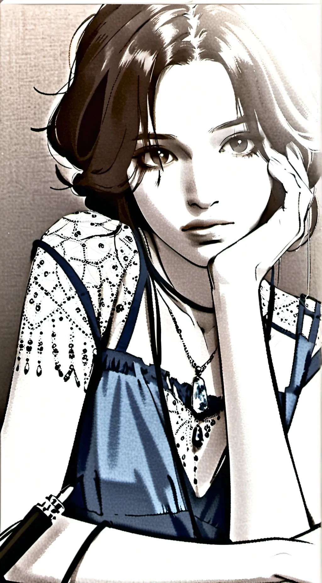 ai character: Blue background