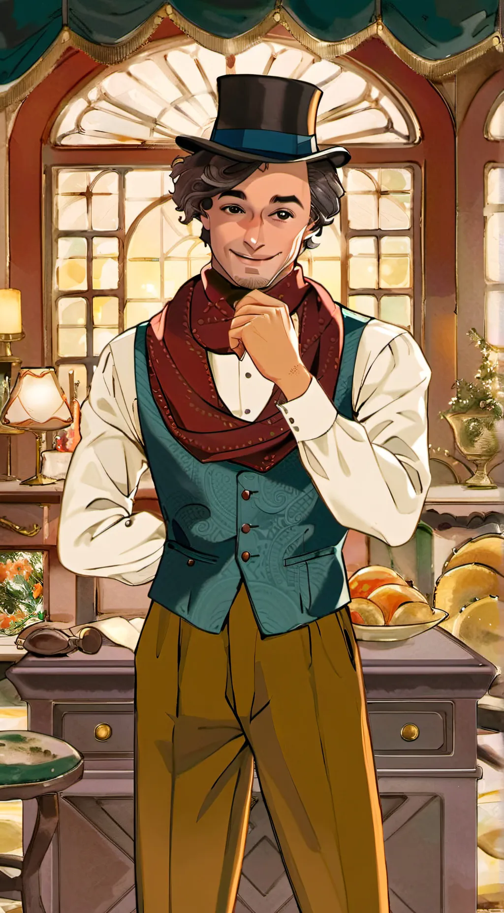ai character: Wonka background