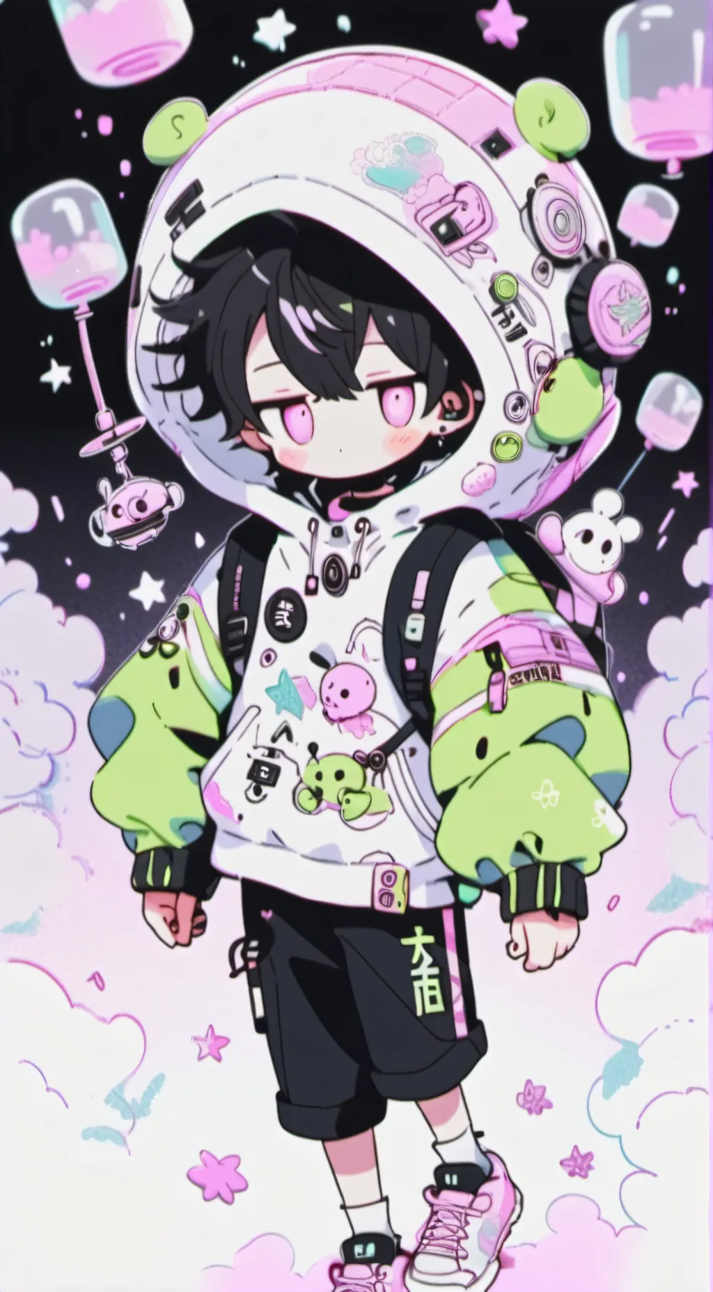 ai character: GL1TCH background