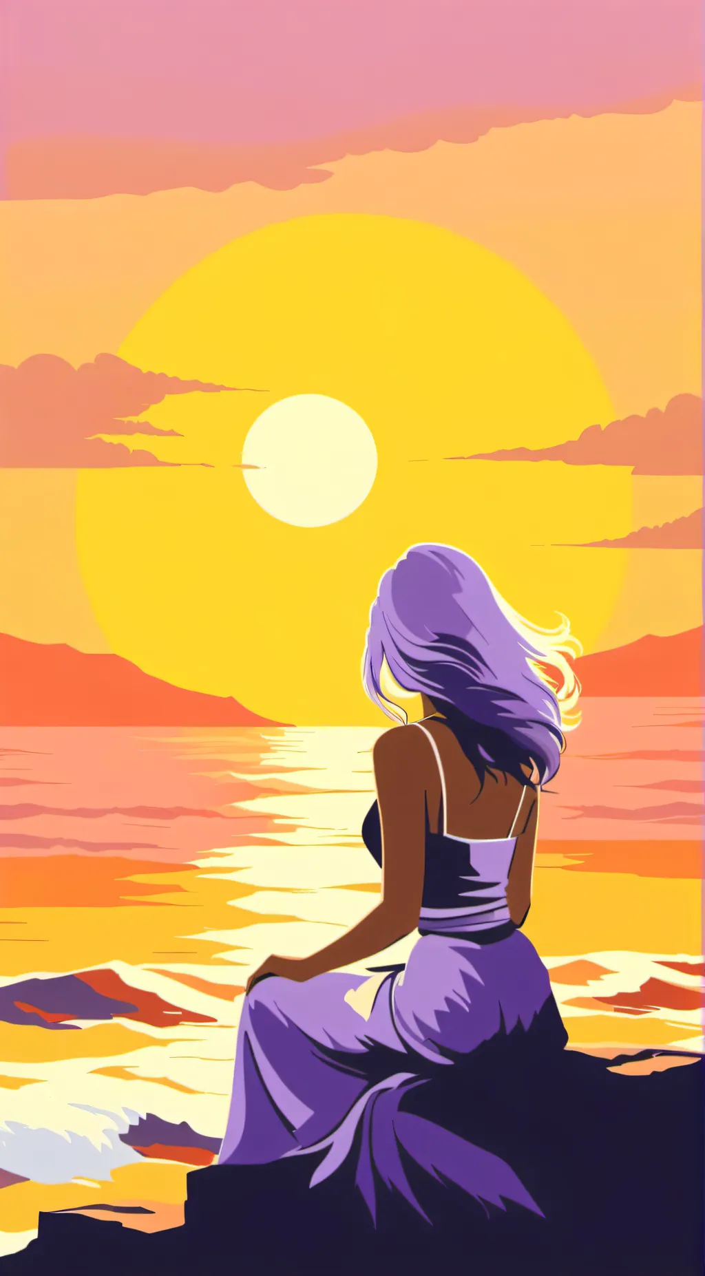 ai character: Lilac background