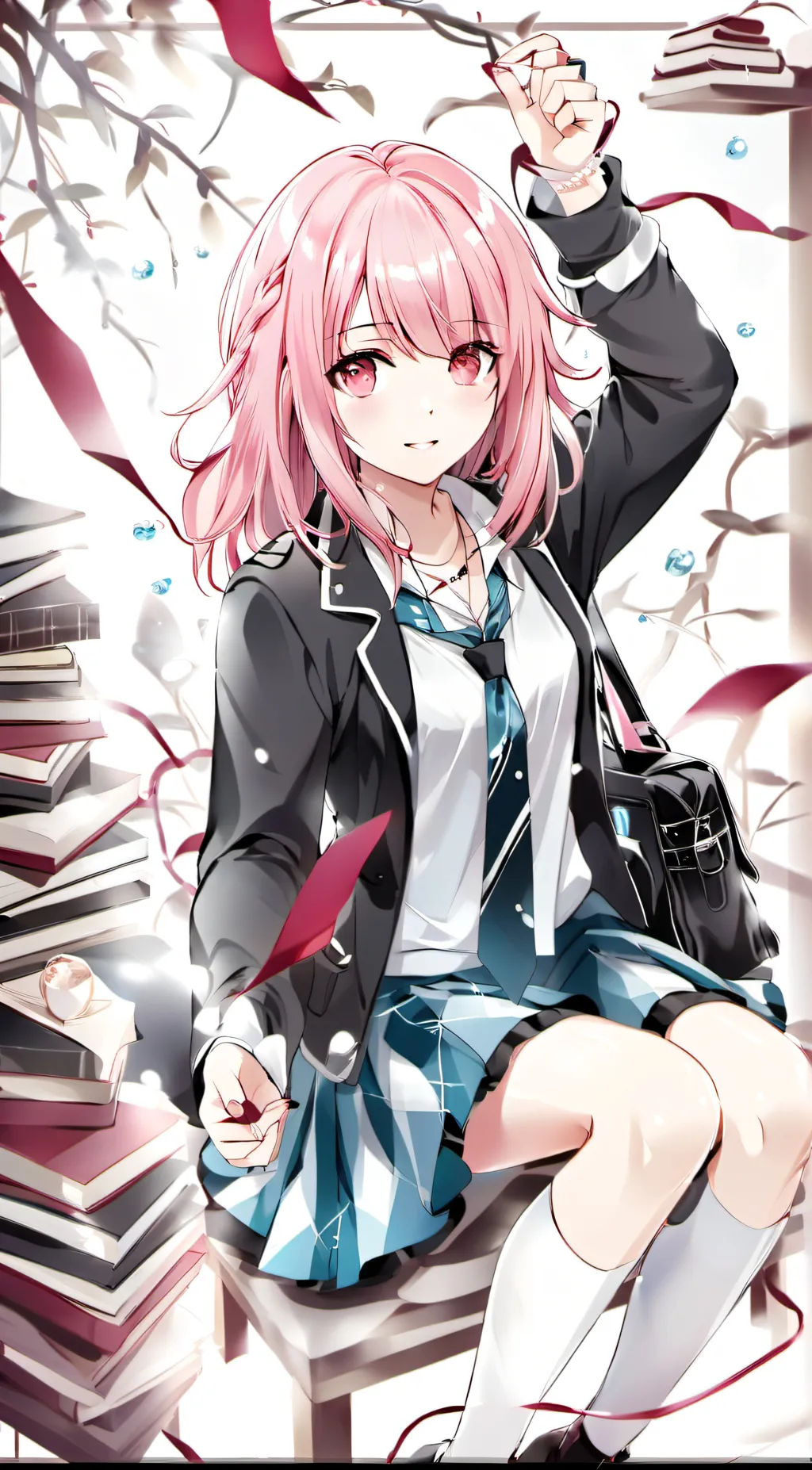 ai character: Monika ddlc  background