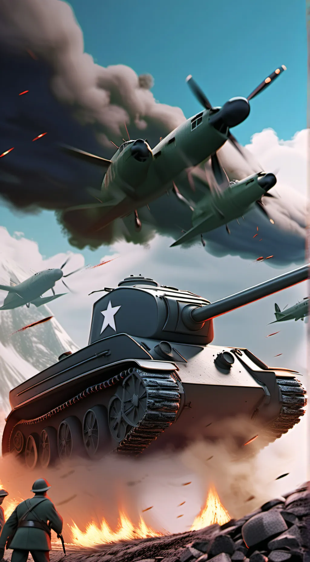 ai character: World war Two! background