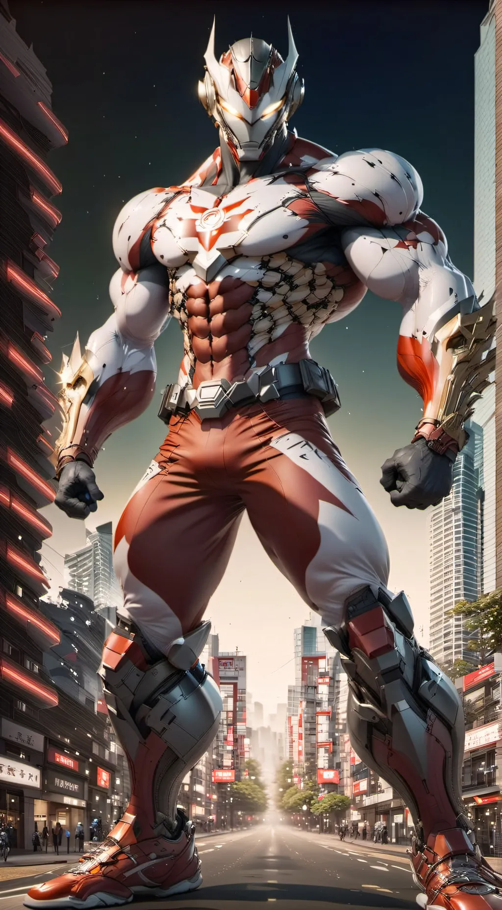 ai character: TITANOCORE-MAN background