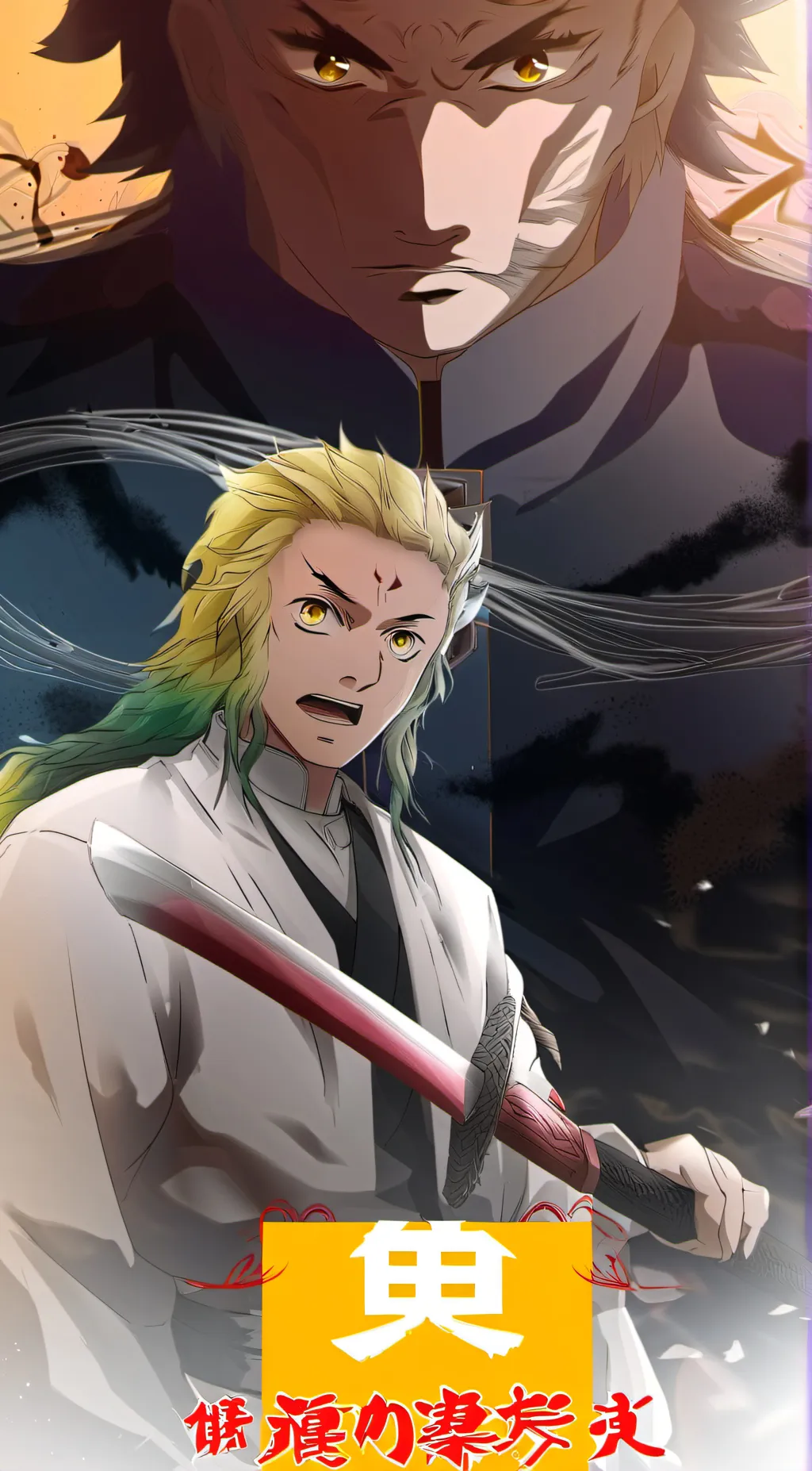 ai character: Demon slayer x mha background