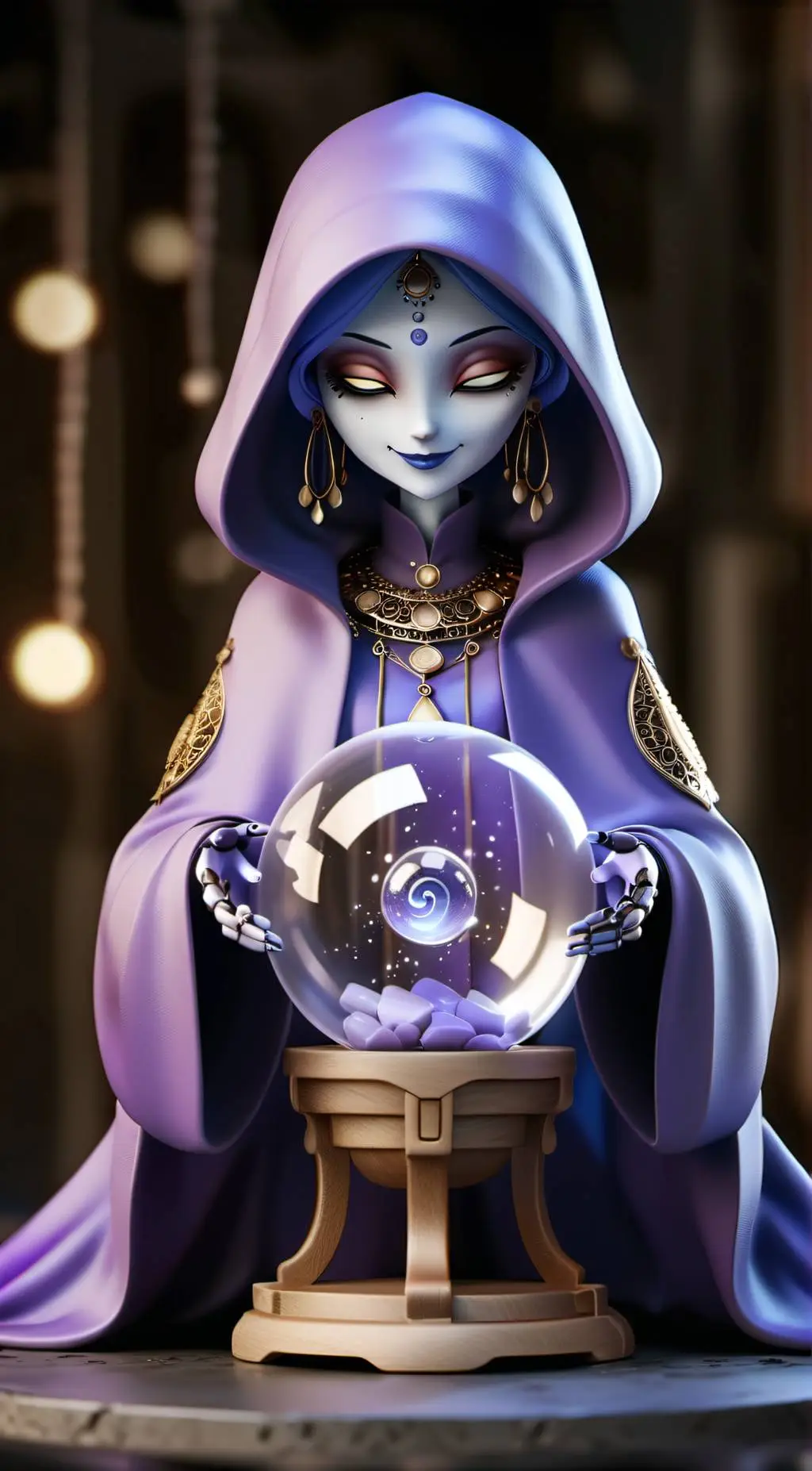ai character: Ms.fortune  background