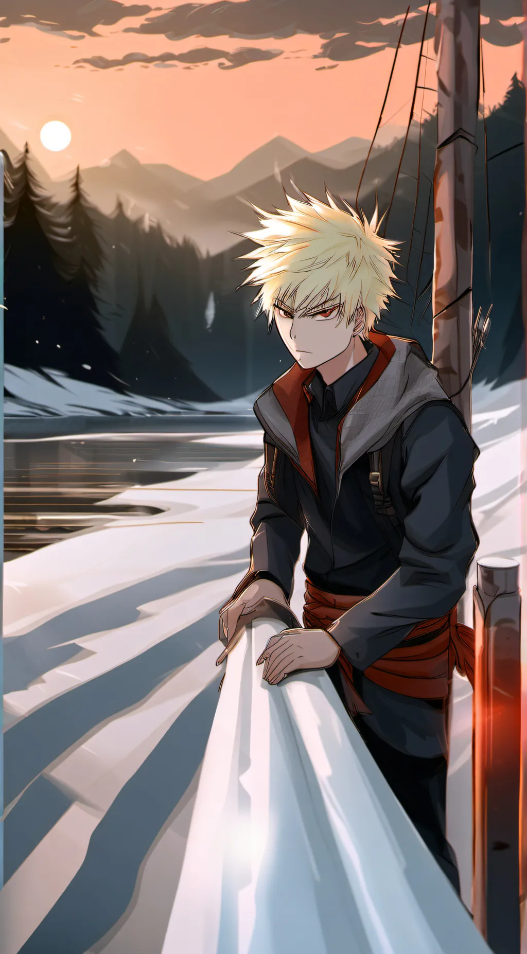 ai character: Katsuki Bakugo background