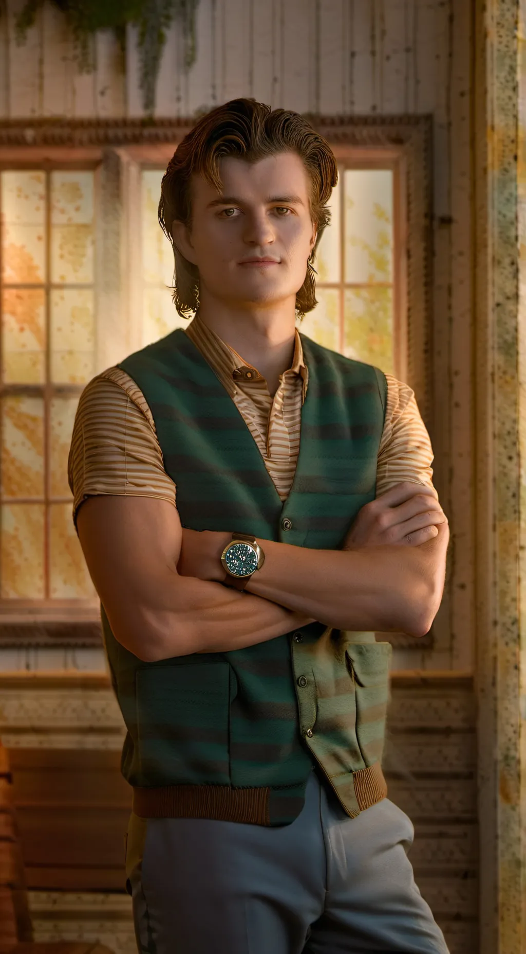 ai character: Steve Harrington  background