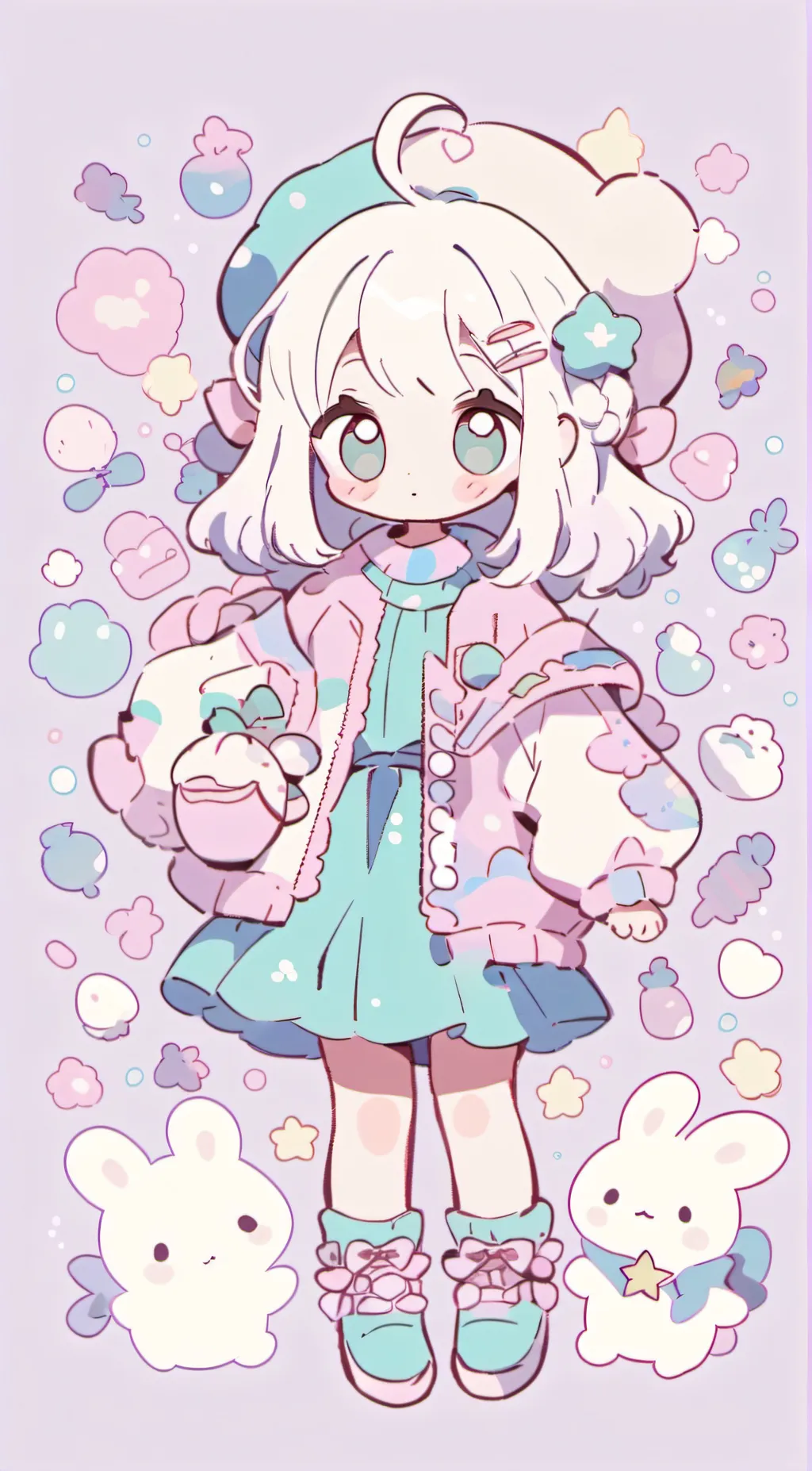 ai character: emoji new •°★ background